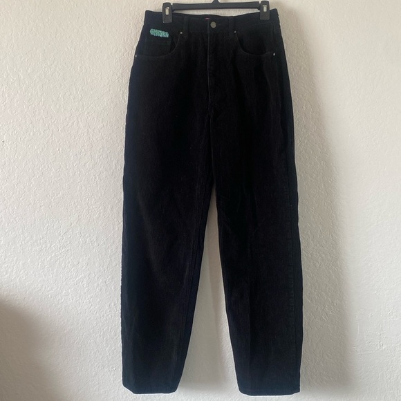 Empyre Tori 90s Black Corduroy Skate Pants. Size 7 - Picture 1 of 10